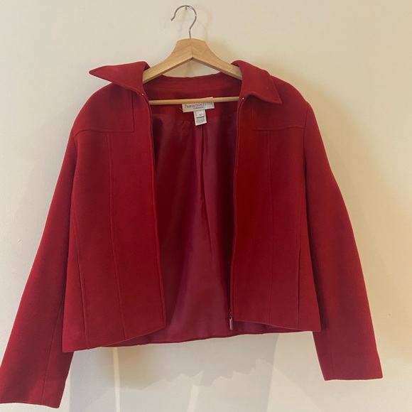 Lined red jacket size 12 petites - Picture 1 of 3